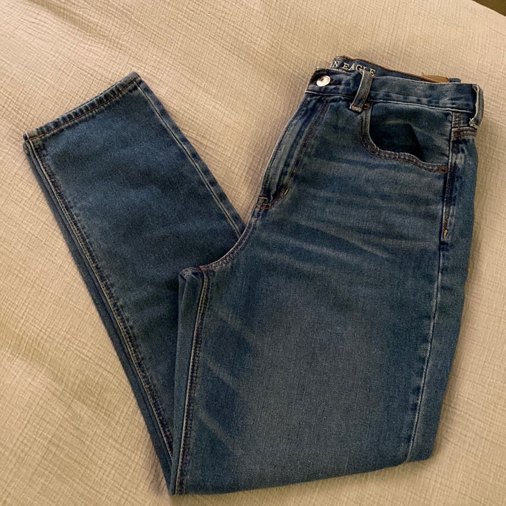 High Rise Mom Jean - Medium Blue Wash - Size 8